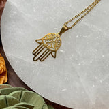 Gold Hamsa Hand Necklace