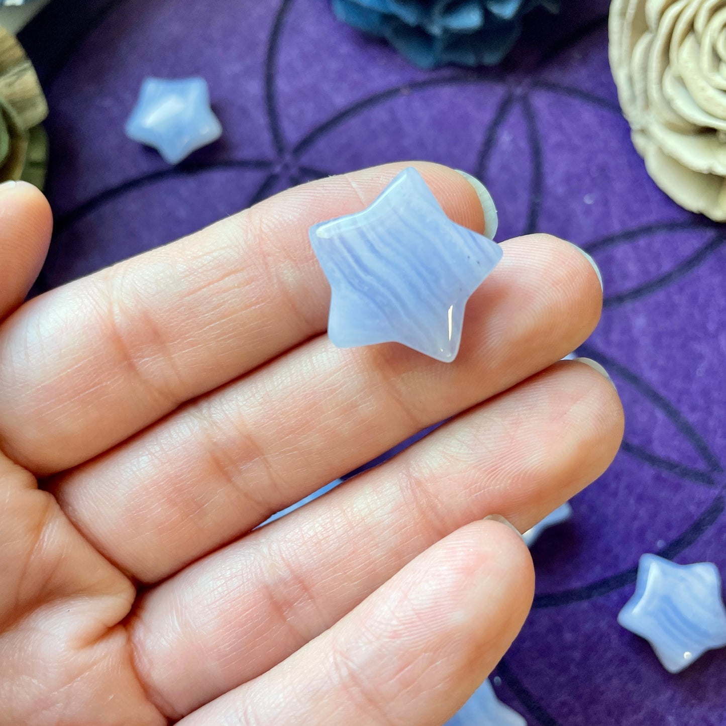 Small Blue Lace Agate Star