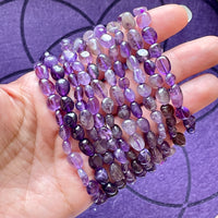 Amethyst Tumbled Stone Beaded bracelet