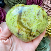 Large Green Opal Heart