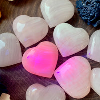 Pink Mangano Calcite Hearts