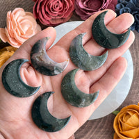 Moss Agate Moon Cabochon