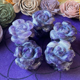 Standing Amethyst Rose Carving
