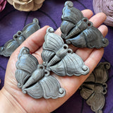 Silver Sheen Obsidian Moth Carving