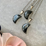 Small Larvikite Moon Necklace